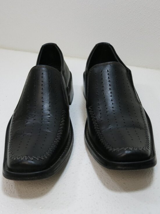 Foot Fellow Black Leather Comfort Dress Men\'s Footwear Loafers Shoes 7 M